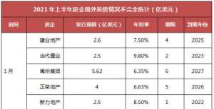 领先指数｜2021上半年中国房地产企业融资TOP榜