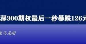 今天沪深300期权最后一秒暴跌126元