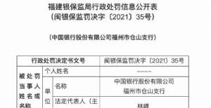 福州多家中国银行支行被罚！福建分行原副行长刚被“双开”！