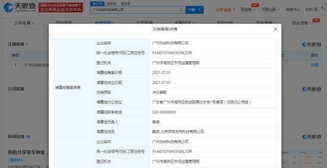 度升至附近又一家ofo公司注销，ofo广州东峡科技公司注销数据以