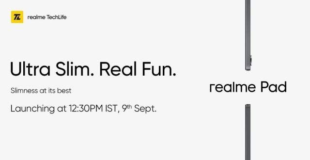 小方盒设计realme Pad将于9月9日正式在印度市场推出首款半