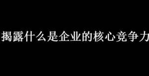 揭示什么是企业的核心竞争力