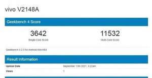持运行系统vivo V2129设备亮相Geekbench数据库失落苹