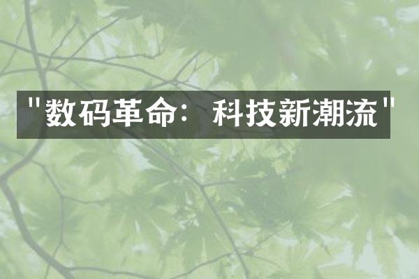 "数码革命：科技新潮流"