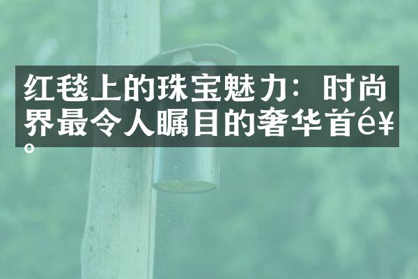 红毯上的珠宝魅力：时尚界最令人瞩目的奢华首饰