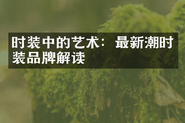 时装中的艺术：最新潮时装品牌解读