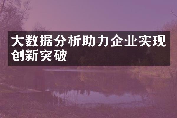 大数据分析助力企业实现创新突破