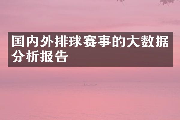 国内外排球赛事的大数据分析报告