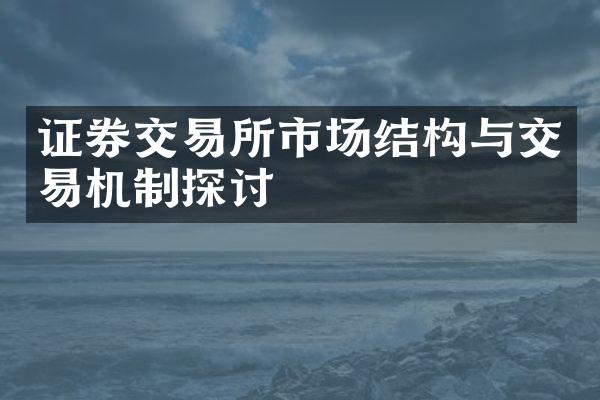 证券交易所市场结构与交易机制探讨