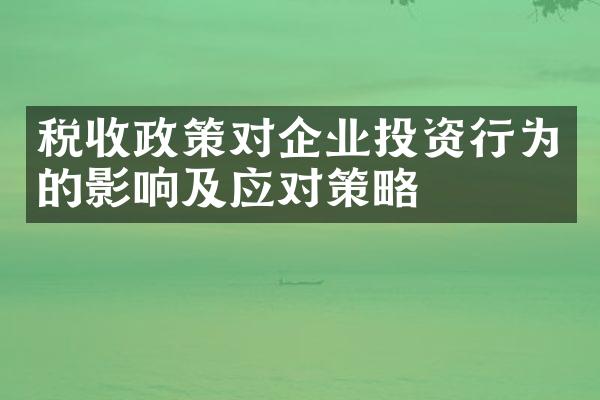 税收政策对企业投资行为的影响及应对策略