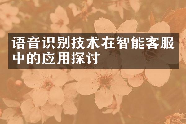 语音识别技术在智能客服中的应用探讨