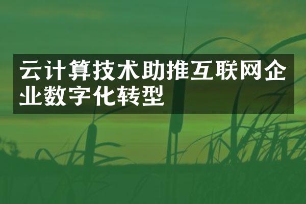 云计算技术助推互联网企业数字化转型