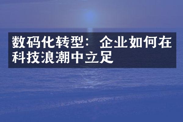 数码化转型：企业如何在科技浪潮中立足