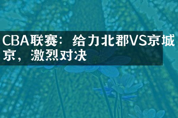 CBA联赛：给力北郡VS京城盛京，激烈对决