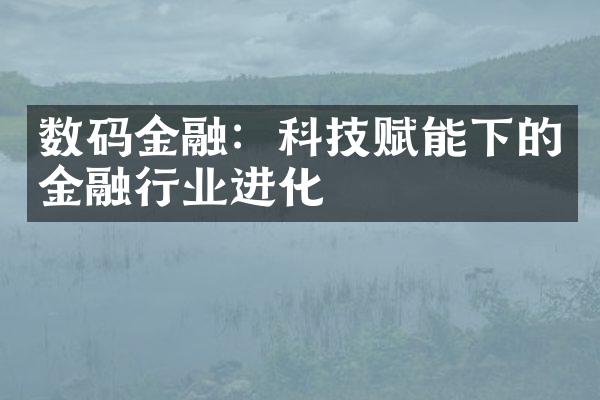 数码金融：科技赋能下的金融行业进化