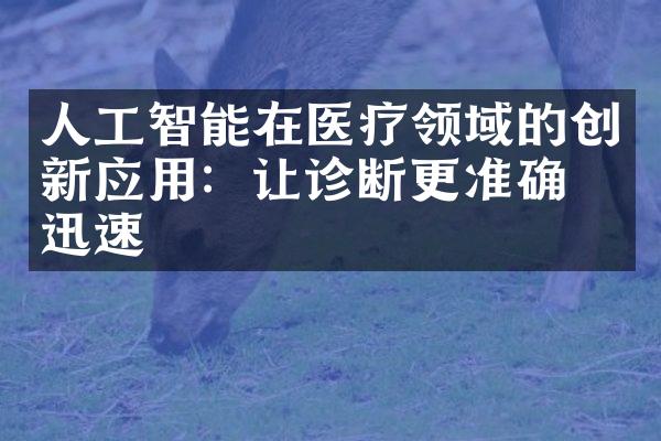 人工智能在医疗领域的创新应用：让诊断更准确更迅速