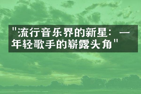 "流行音乐界的新星：一位年轻歌手的崭露头角"