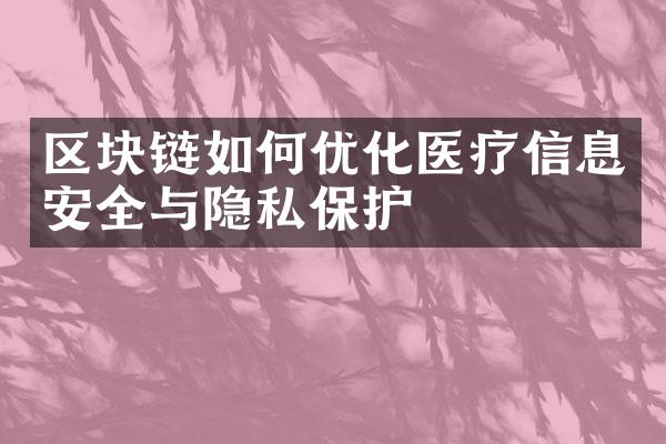 区块链如何优化医疗信息安全与隐私保护