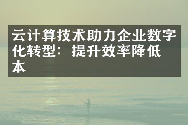 云计算技术助力企业数字化转型：提升效率降低成本