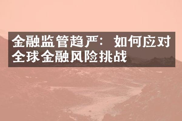 金融监管趋严：如何应对全球金融风险挑战