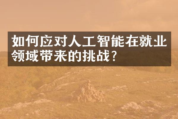 如何应对人工智能在就业领域带来的挑战？