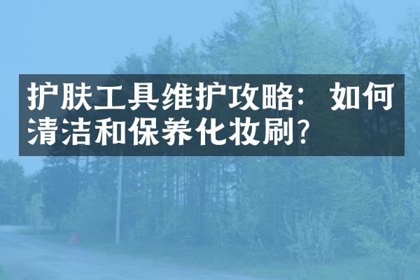 护肤工具维护攻略：如何清洁和保养化妆刷？