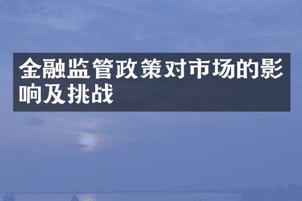 金融监管政策对市场的影响及挑战