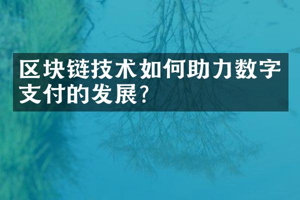 区块链技术如何助力数字支付的发展？