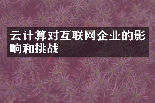 云计算对互联网企业的影响和挑战