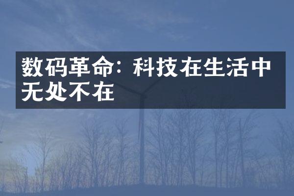 数码革命: 科技在生活中的无处不在