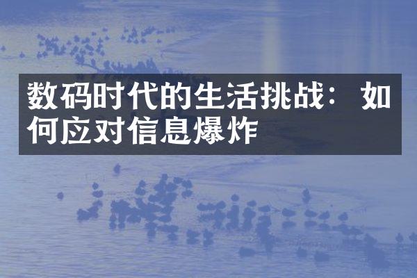 数码时代的生活挑战：如何应对信息爆炸