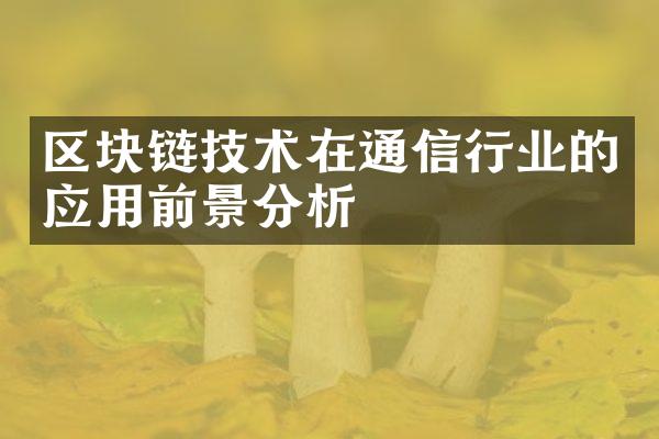 区块链技术在通信行业的应用前景分析