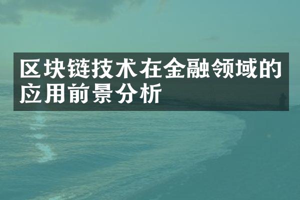 区块链技术在金融领域的应用前景分析