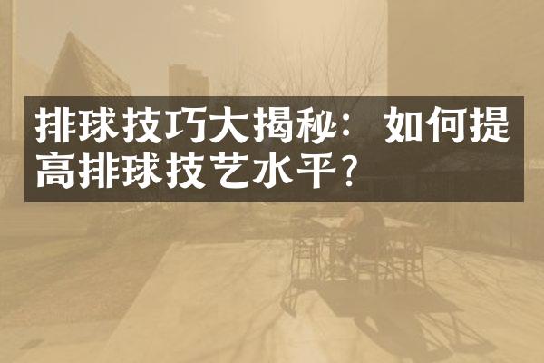 排球技巧大揭秘：如何提高排球技艺水平？