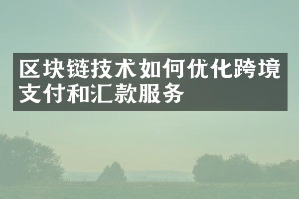 区块链技术如何优化跨境支付和汇款服务