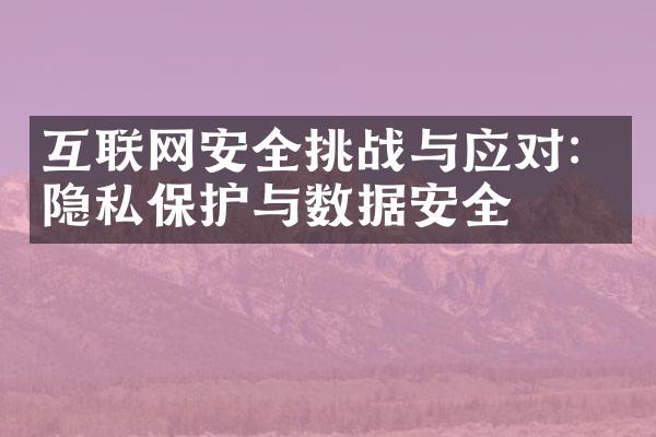 互联网安全挑战与应对：隐私保护与数据安全