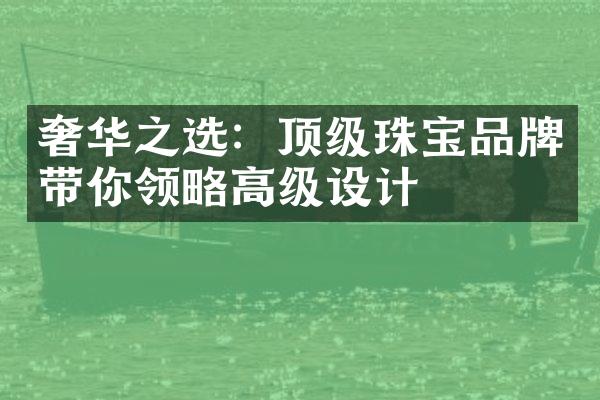 奢华之选：顶级珠宝品牌带你领略高级设计