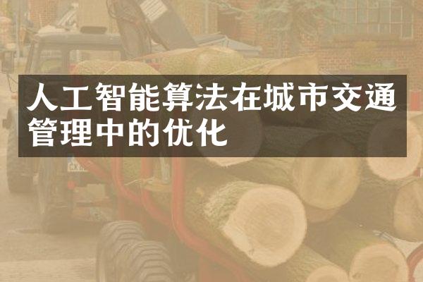 人工智能算法在城市交通管理中的优化