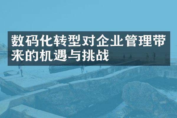 数码化转型对企业管理带来的机遇与挑战