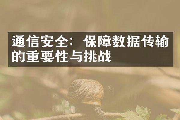 通信安全：保障数据传输的重要性与挑战