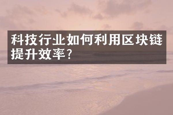 科技行业如何利用区块链提升效率？