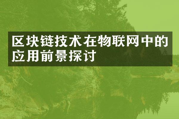 区块链技术在物联网中的应用前景探讨