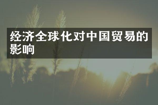 经济全球化对中国贸易的影响