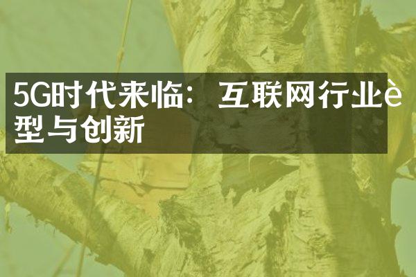 5G时代来临：互联网行业转型与创新