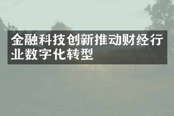 金融科技创新推动财经行业数字化转型