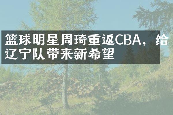 篮球明星周琦重返CBA，给辽宁队带来新希望