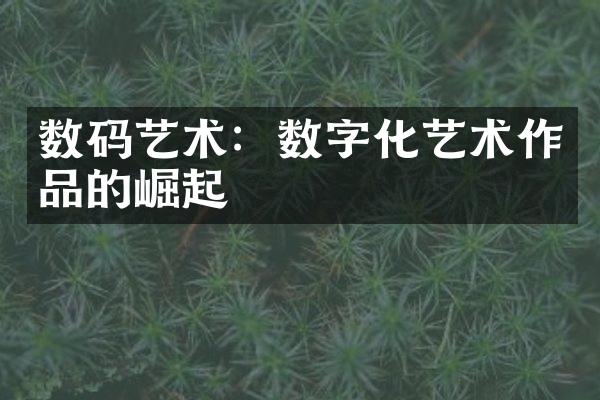 数码艺术：数字化艺术作品的崛起