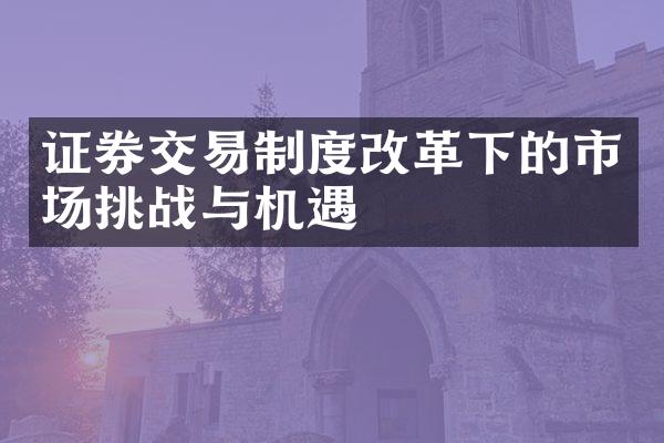 证券交易制度改革下的市场挑战与机遇