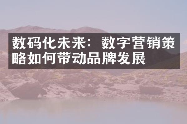 数码化未来：数字营销策略如何带动品牌发展