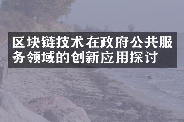 区块链技术在公共服务领域的创新应用探讨